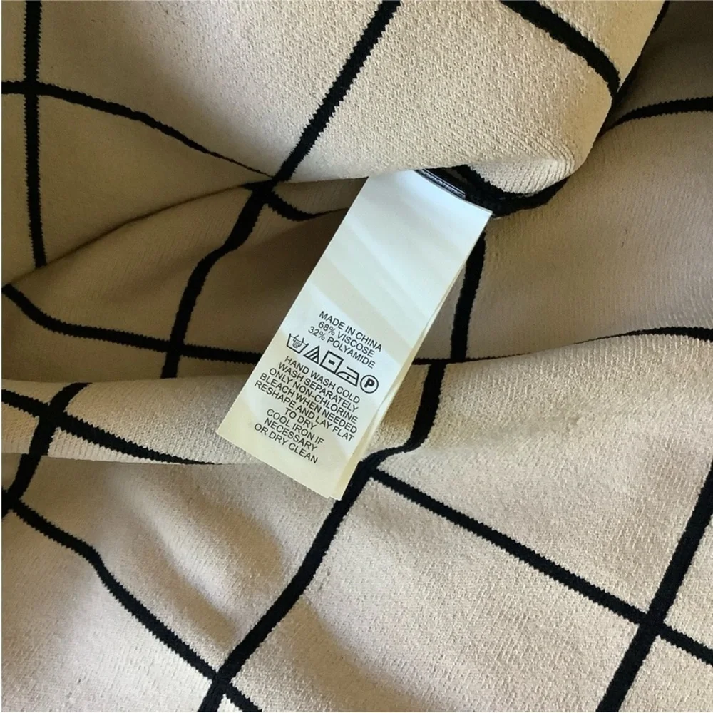 Kate Spade Madison Ave Collection Windowpane Knit Fit & Flare Dress Size S